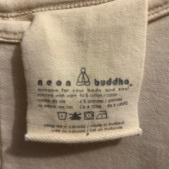 Neon Buddha women’s cotton cream princess seamed long sleeve top small - Picture 3 of 6